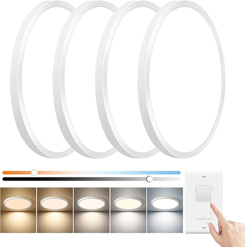 15.8 Inch Dimmable LED Flush Mount Ceiling Light, 3000K/3700K/4000K/5000K/6000K by FY+WISDOM+FLY+LIGHTING