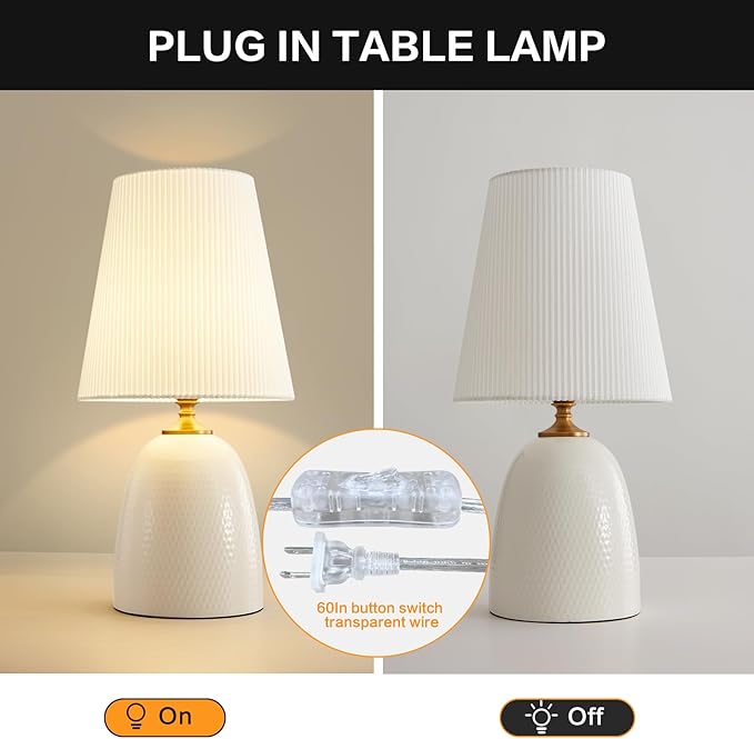 Modern Textured Ceramic Table Lamps 22.75In - Image 8