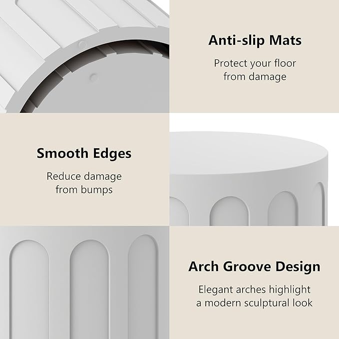 Nesting Coffee Table Set of 2, Modern Coffee Tables, Space-Saving Round Circle - Image 4