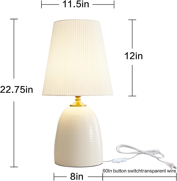 Modern Textured Ceramic Table Lamps 22.75In - Image 5