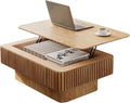 Lift Coffee Table with Storage & Adjustable Height, Solid Wood Coffee Table by FGXJY