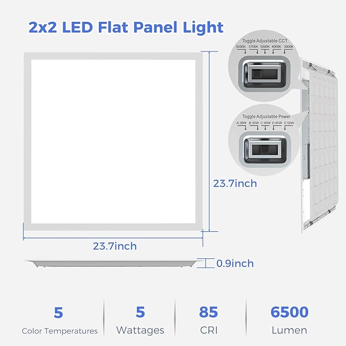 AIKVSXER 24 Pack 2x2 LED Flat Panel Light, Bright 6500LM Kitchen Laundry Flush - Image 6