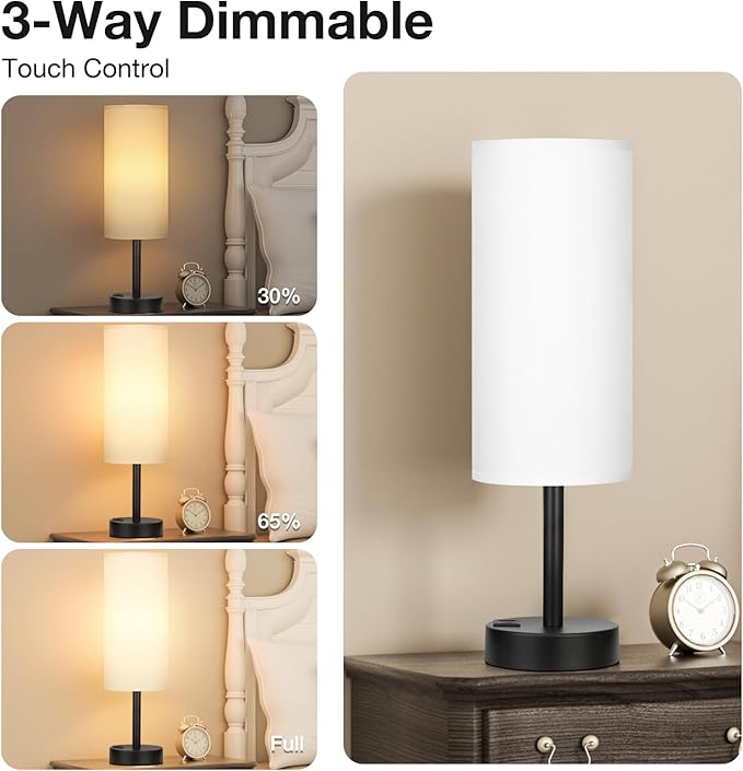 Bedside Touch Table Lamps for Bedroom Nightstand - Image 3
