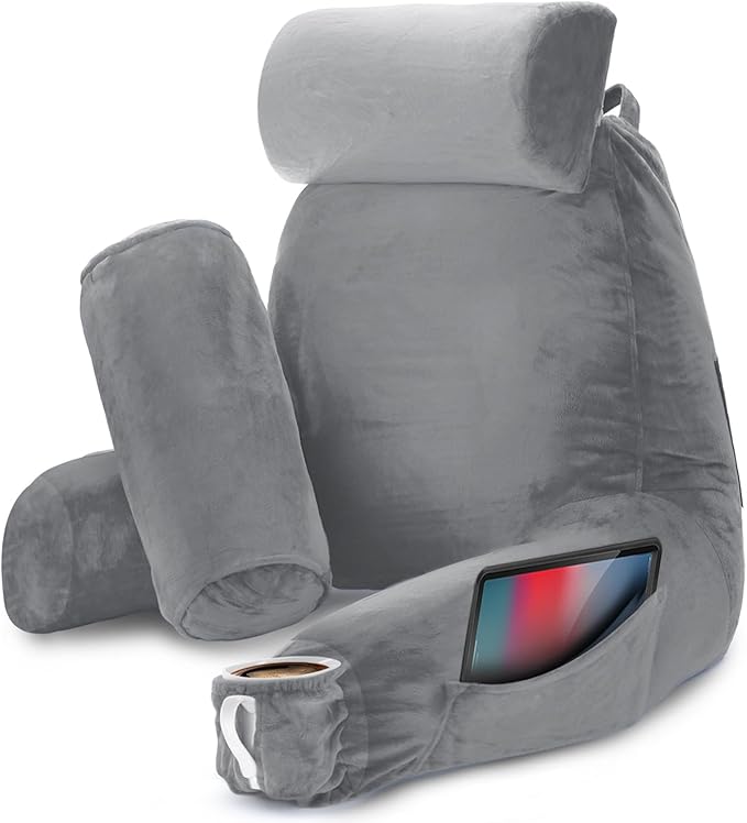 Nestl Reading Pillow with Shredded Memory Foam Includes 2 Neck and Lumber by Nestl