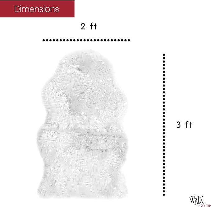 Walk on Me White Faux Fur Sheepskin Rug - Image 2