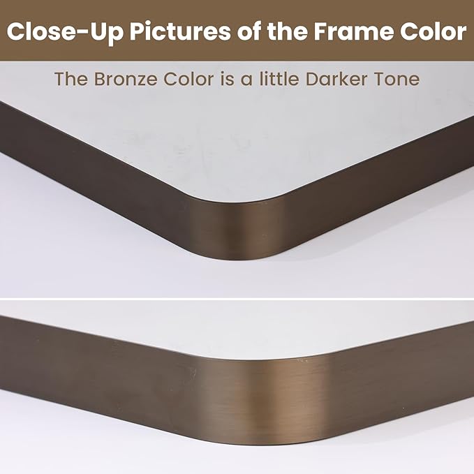 LOAAO 60”X36” Bronze Bathroom Mirrors - Image 3