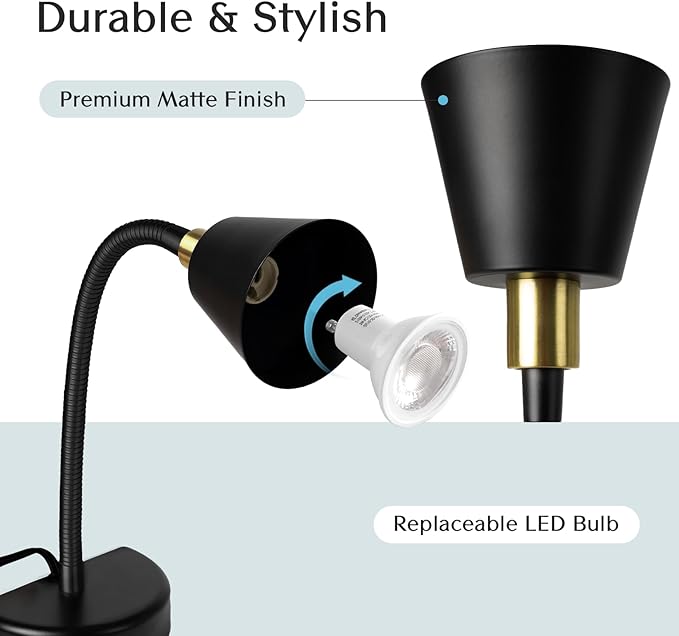 Solfres Patented Innovative Design Headboard Reading Light. No Drilling Golden - Image 4