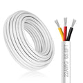 22 Gauge 3 Conductor Electrical Wire, 65.6FT White Stranded Low Voltage 22/3 by DEKIEVALE