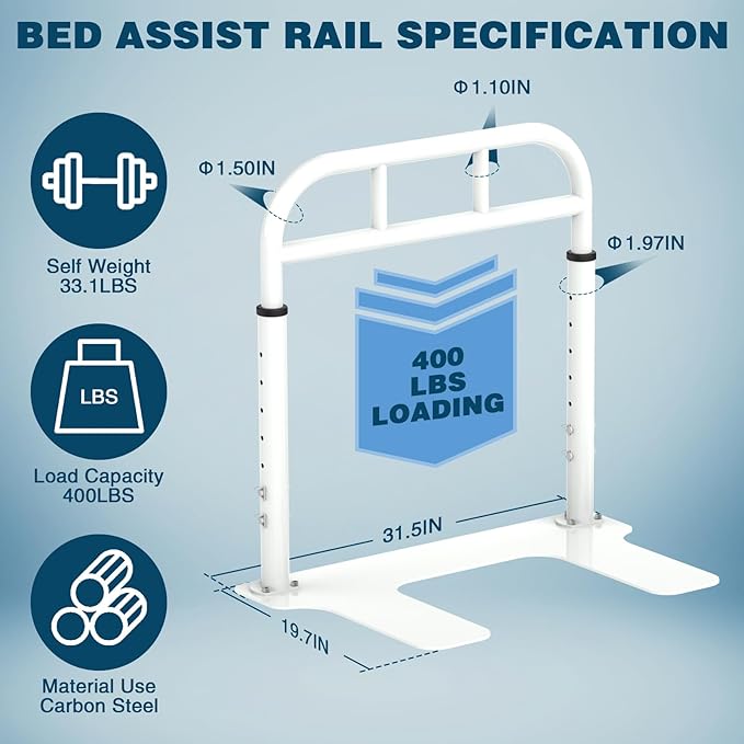 THOOUM Bed Rail for Elderly Adults Safety, Heavy Duty Bed Rail - Image 2