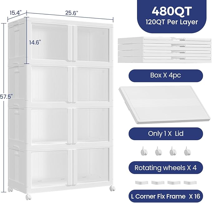 120GAL Large Stackable Storage Bins - Image 2