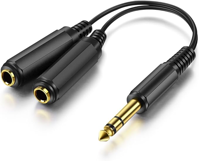 ICESPRING 1/4" 6.35mm Stereo Plug/Male to Dual 1/4" 6.35mm Jack/Female Splitter by OBVIS
