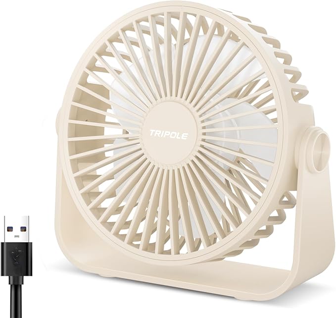 TriPole USB Desk Fan Portable Mini Fan Powerful 3 Speeds Wind Personal Desktop by TriPole