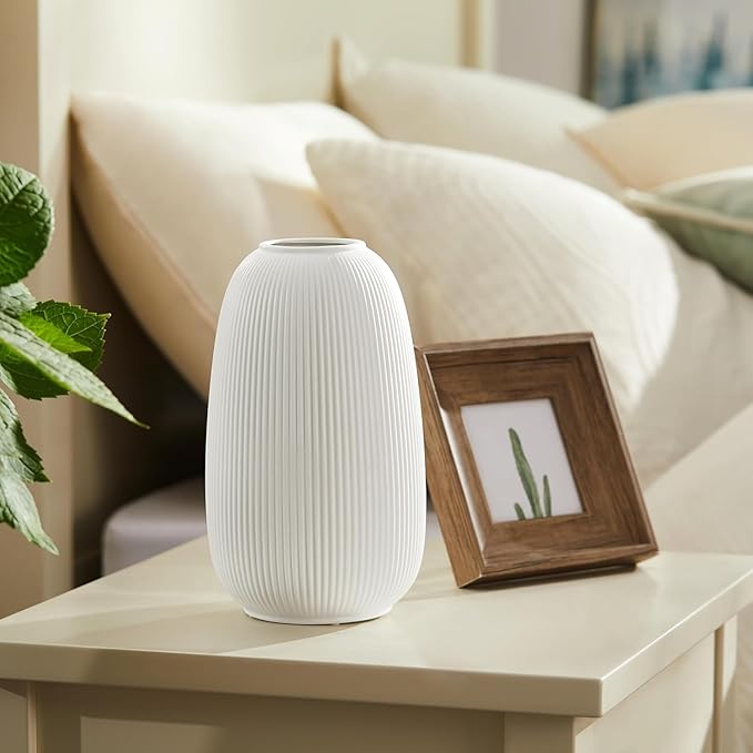 RONDURE 9.5" Modern Ceramic Table Lamp, Fully Dimmable Modern Bedside Lamps - Image 4