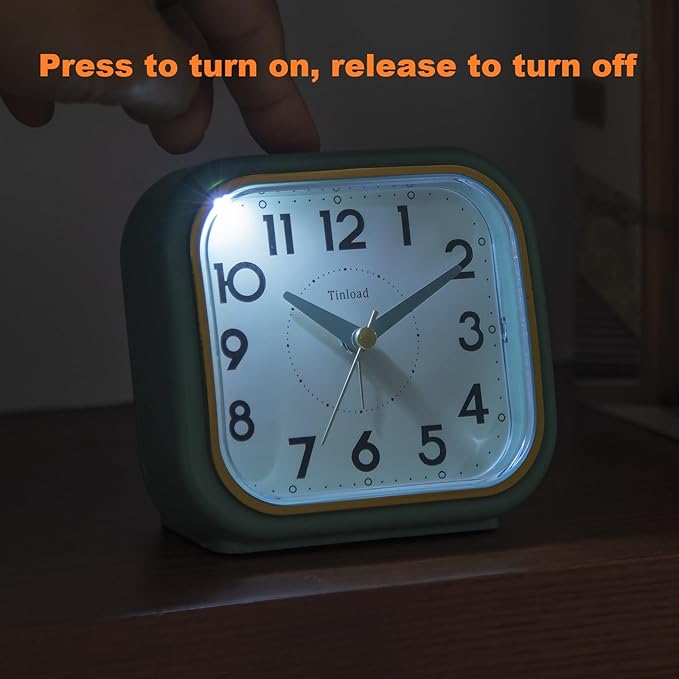 4.3" Retro Analog Alarm Clock • Silent Non Ticking • Gentle Wake • Beep Sounds - Image 5
