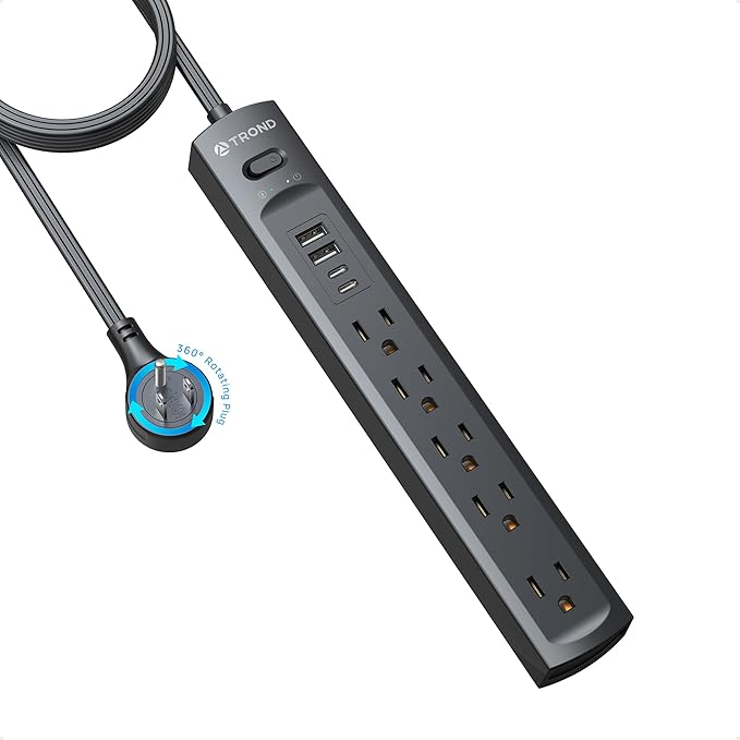 TROND 360° Rotating Plug Surge Protector Power Strip, Flat Plug Power Strip by TRONDOfficial