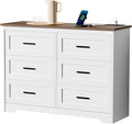 GEPELCN Farmhouse Dresser for Bedroom 6 Drawers Dresser by Unknown