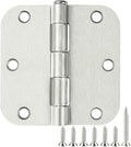 42 Pack Rounded Door Hinges Brushed Nickel 3.5 inch x 3-1/2", 5/8" Radius Heavy by TDCHINGES