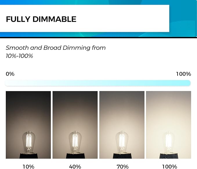 Hizashi E26 LED Bulb 60 Watt Dimmable, 4000K LED Edison Bulbs, ST19 Vintage - Image 3