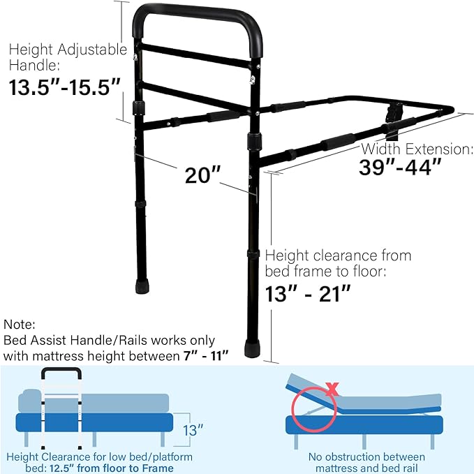 Vaunn Medical New Adjustable Bed Assist Rail Handle and Hand Guard Grab Bar - Image 7
