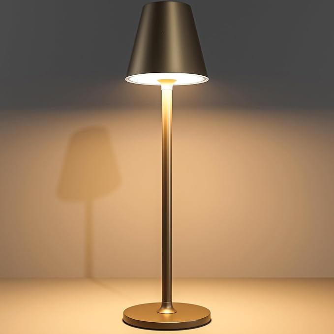 Modern LED Cordless Table Lamp, 4000mAh Rechargeable Battery, 3 Level by Timjorman