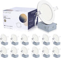POWERASIA 12 Pack 4 Inch Ultra-Thin LED Recessed Ceiling Light by POWERASIA