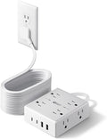 20Ft Long Extension Cord, Flat Plug Power Strip by SUPERDANNY