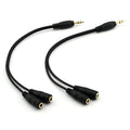 ONXE 2-Pack Gold Plated 3.5mm Stereo Jack Splitter Cable Adapter Connectors by ONXEBornforqualityNeverWasteYourMoney