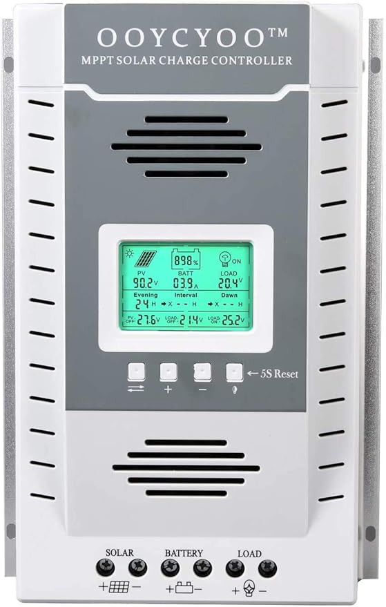 OOYCYOO MPPT Charge Controller 80 amp 12V/24V Auto, 80A Solar Panel Charge by OOYCYOO