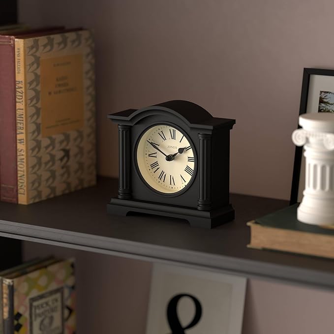 JONES CLOCKS® Kensington Mantel Clock | Classic Arch top Clock | Black | - Image 5