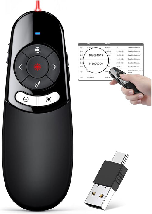 2 in 1 USB Type C Spotlight Presentation Clicker, Advanced Digital Highlighting by TITIANCOOLPresenter