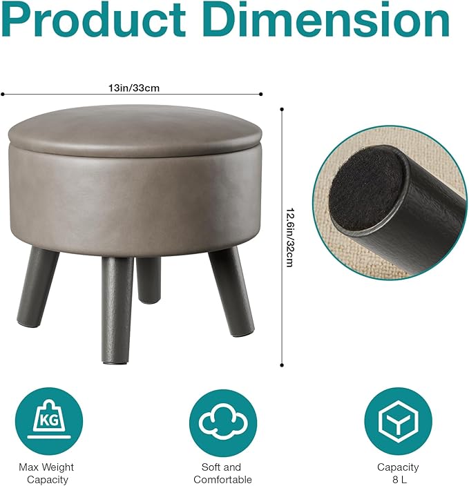 FIMIVIBI Small Foot Stool Ottoman - Image 2