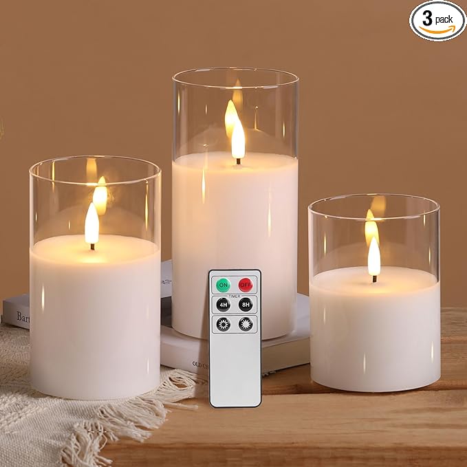 Eywamage Clear Glass Flameless Candles by EywamageCandles