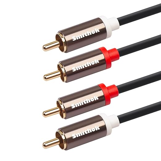 Smithok RCA Cables 2 Pack, 2-Male to 2-Male RCA Audio Stereo Subwoofer Cable - Image 3