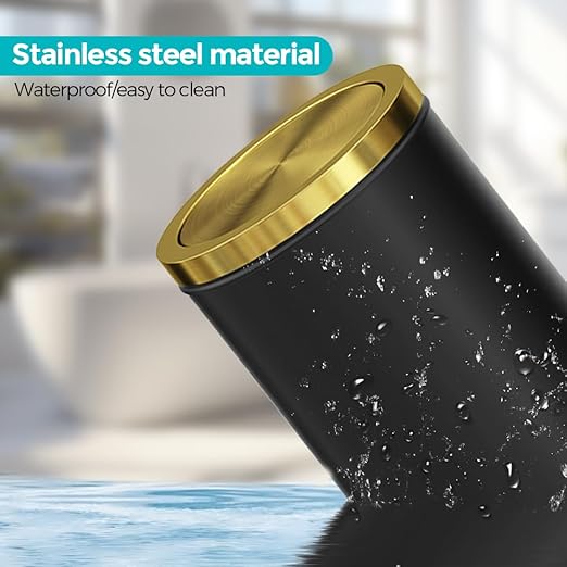 4.7 Gallon/18L Stainless Steel Bathroom Trash Can, Elegant Waste Basket - Image 5
