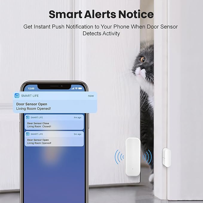 Smart Door Sensor: WiFi Door and Window Sensor, Wireless Design, Instant Alerts - Image 2