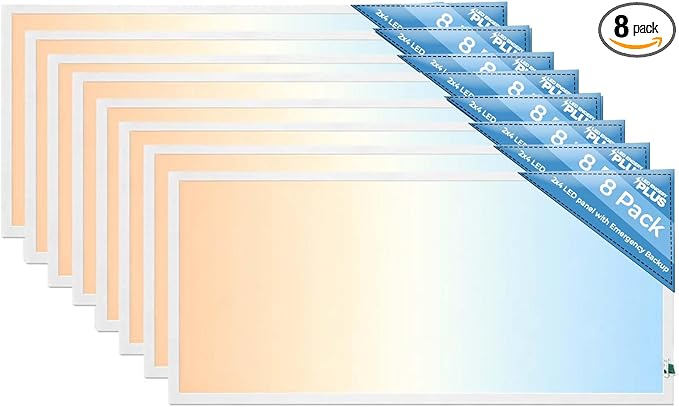 2X4 LED Flat Panel Light with Emergency Battery Backup, 50W 3000K/4000K/5000K by LED+ENERGY+PLUS