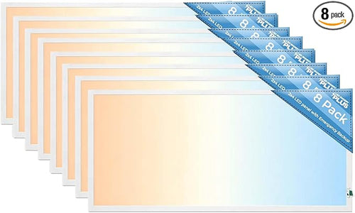 2X4 LED Flat Panel Light with Emergency Battery Backup, 50W 3000K/4000K/5000K by LED+ENERGY+PLUS