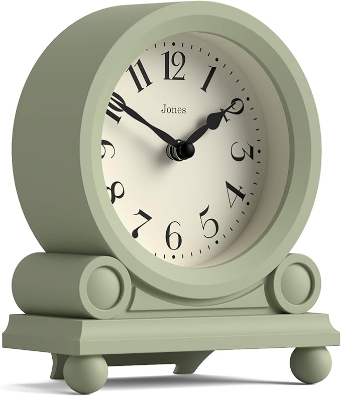 JONES CLOCKS® Maida Vale Mantel Clock | Small Traditional Desk Clock | Sage - Image 2