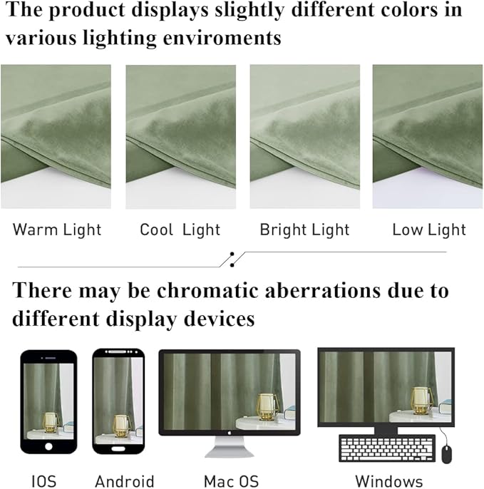 StangH Sage Green Small Window Curtains 63 inches Long, Thick Warming Velvet - Image 8