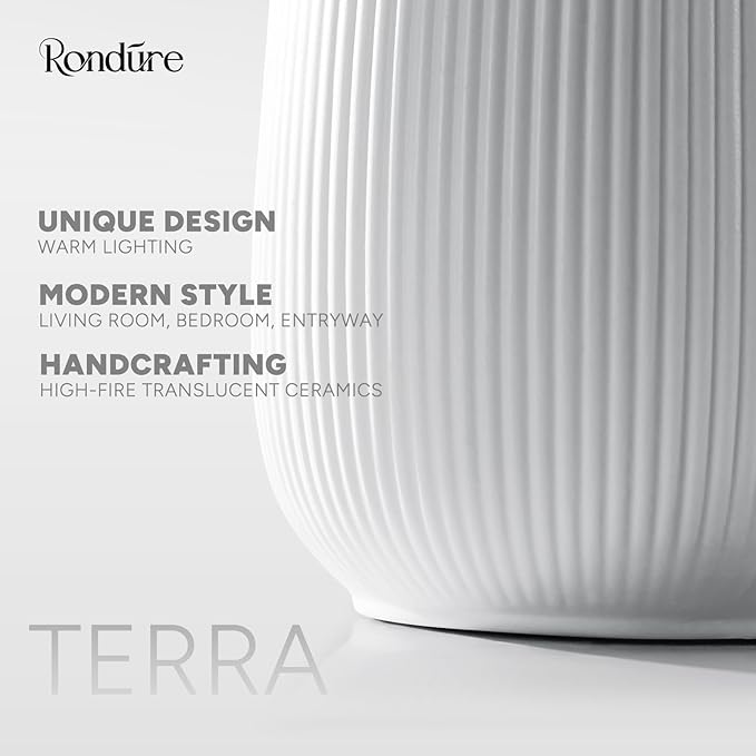 RONDURE 9.5" Modern Ceramic Table Lamp, Fully Dimmable Modern Bedside Lamps - Image 6