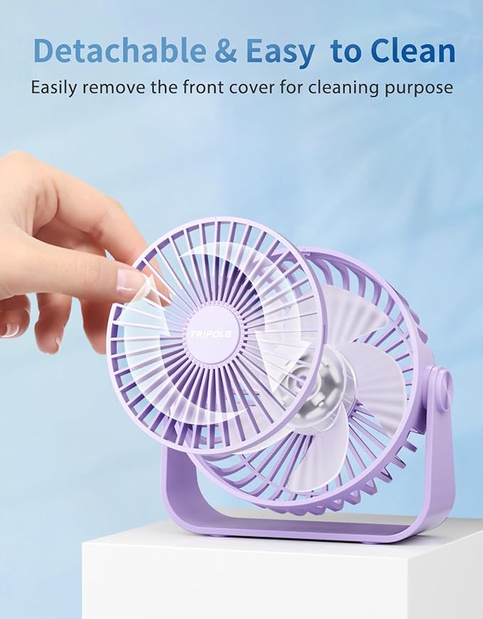 TriPole USB Desk Fan Portable Mini Fan Powerful 3 Speeds Wind Personal Desktop - Image 6