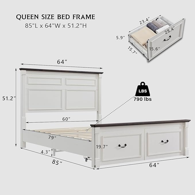 Farmhouse Queen Size Bed Frame - Image 2