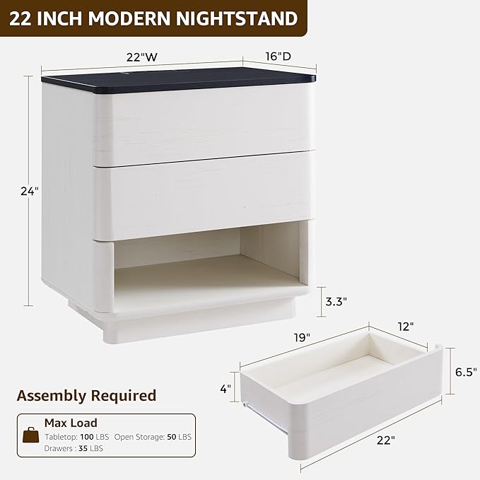 ACCOHOHO Nightstand Set of 2 - Image 2