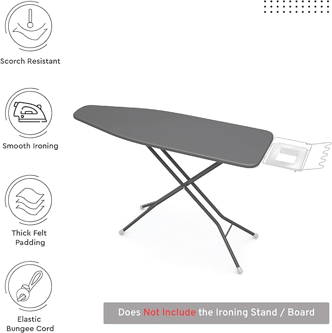 Encasa XO Ironing Board Cover and Pad 42"x14" - 4mm Felt Medium Iron Board - Image 2