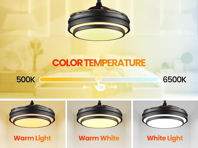 42 Inch Black Modern Ceiling Fan - Image 4