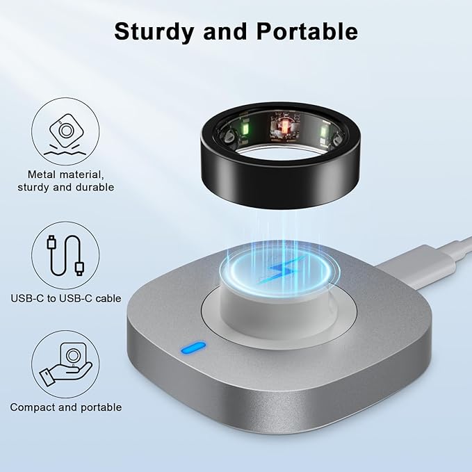 ZOOROO Charger Compatible with Oura Ring Gen 3 Size 12, Fast Charging Dock with - Image 6