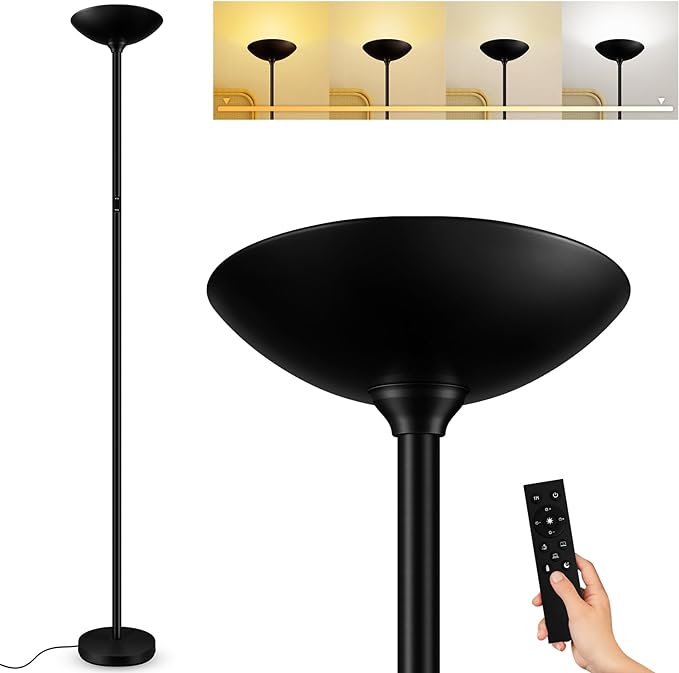 Stepless Dimmable Floor Lamp, 30W 3000LM Super Bright LED Torchiere Floor Lamps by Bricosmocon-DecorYourHome