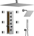 KATAIS Tempreature Display Shower System Brushed Nickel Shower Faucet Set by KATAIS