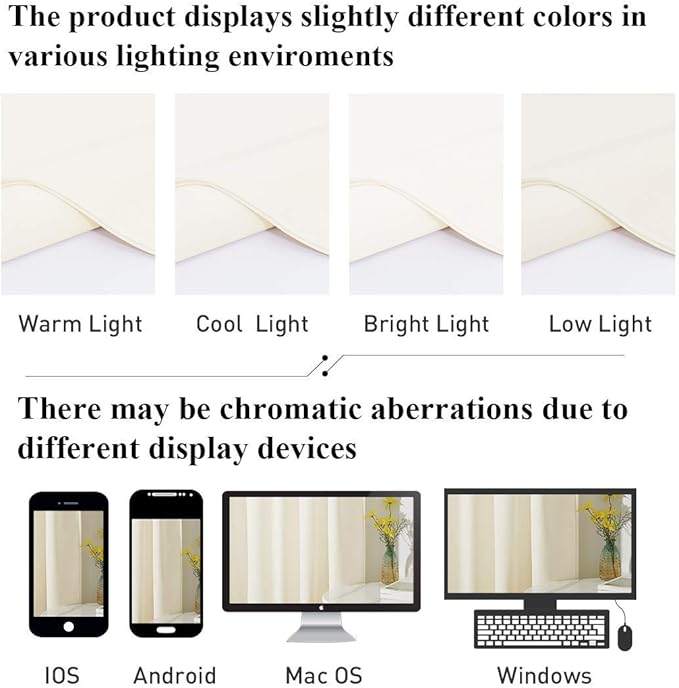 StangH Super Soft Velvet Curtains Ivory White Nursery Girls Bedroom Privacy - Image 9