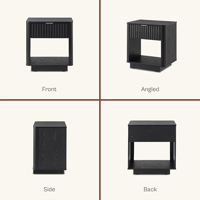 mopio Brooklyn Fluted Nightstand, Modern Farmhouse Nightstand, Small Side - Image 7